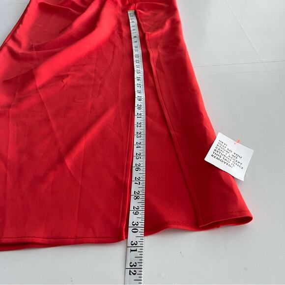 New ASOS DESIGN One Shoulder Pleat Detail Bodycon Maxi Dress Red Women's SIZE 12 - Picture 7 of 10